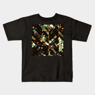 Fire Opal Mosaic Inlay Seamless Tile Pattern Kids T-Shirt